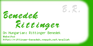 benedek rittinger business card
